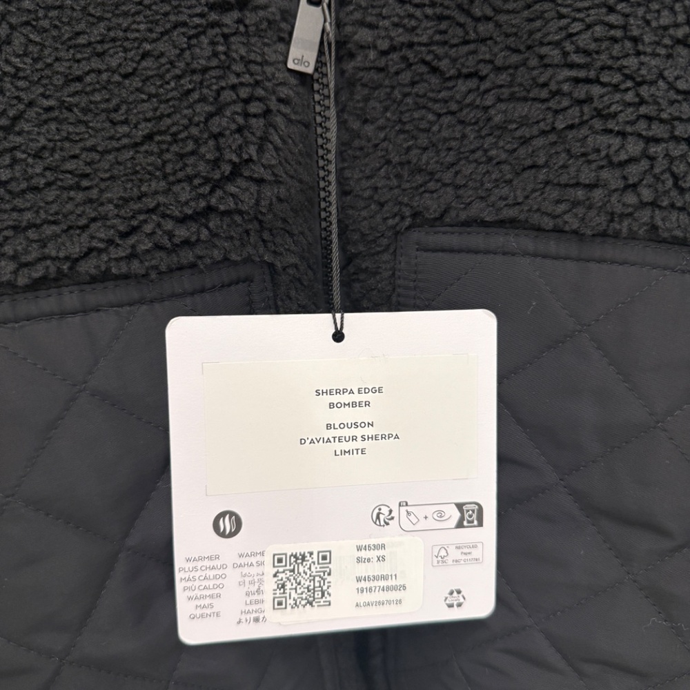 Alo Sherpa Edge Bomber Black XS - Picture 2 of 2